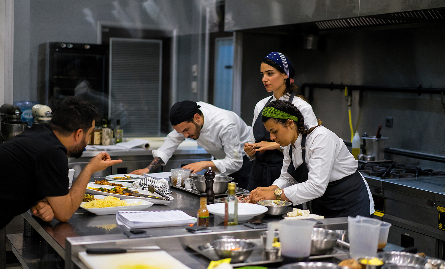 Chefs learning in the kitchen